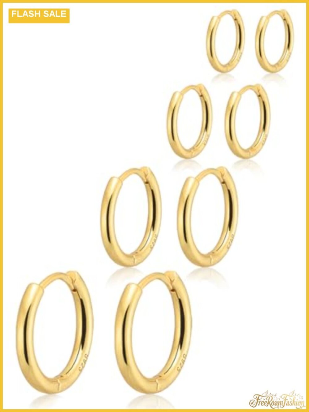 Small Gold Huggie Hoop Earrings Set Hypoallergenic 14K Gold Plated for Women